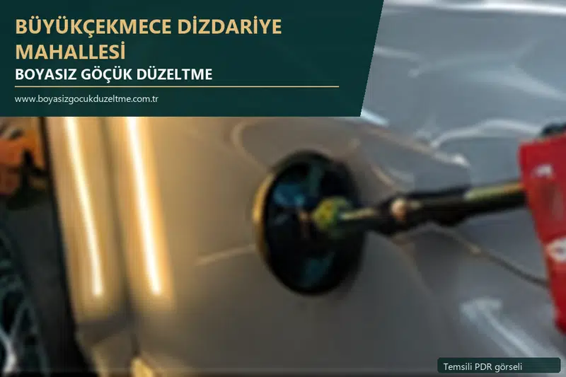 Büyükçekmece Dizdariye Mahallesi sabit nokta ve mobil PDR randevusunu anlatan temsili otomobil hizmeti görseli