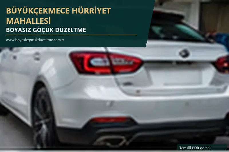 Büyükçekmece Hürriyet Mahallesi sabit nokta ve mobil PDR randevusunu anlatan temsili otomobil hizmeti görseli