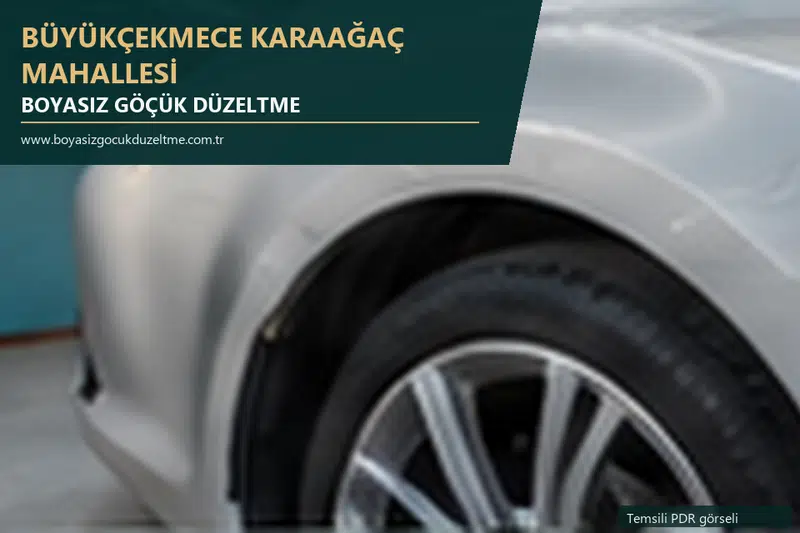 Büyükçekmece Karaağaç Mahallesi sabit nokta ve mobil PDR randevusunu anlatan temsili otomobil hizmeti görseli