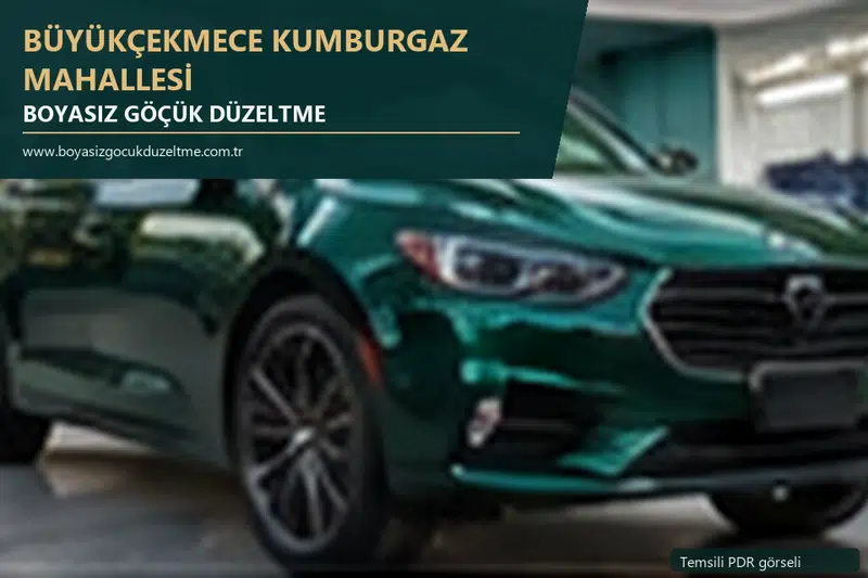 Büyükçekmece Kumburgaz Mahallesi sabit nokta ve mobil PDR randevusunu anlatan temsili otomobil hizmeti görseli