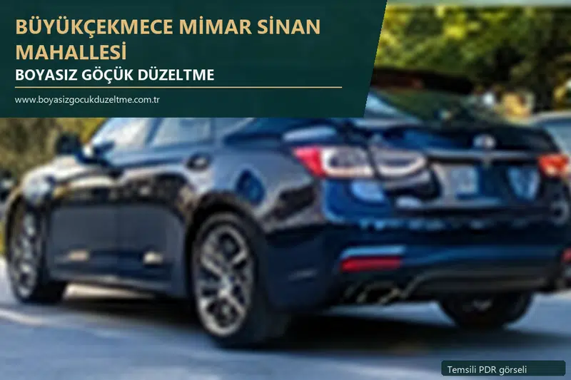 Büyükçekmece Mimar Sinan Mahallesi sabit nokta ve mobil PDR randevusunu anlatan temsili otomobil hizmeti görseli