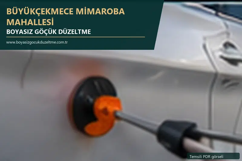 Büyükçekmece Mimaroba Mahallesi sabit nokta ve mobil PDR randevusunu anlatan temsili otomobil hizmeti görseli