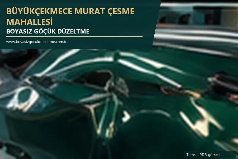 Büyükçekmece Murat Çesme Mahallesi hizmet rehberi için modern otomobil ve boyasız göçük incelemesini anlatan temsili görsel