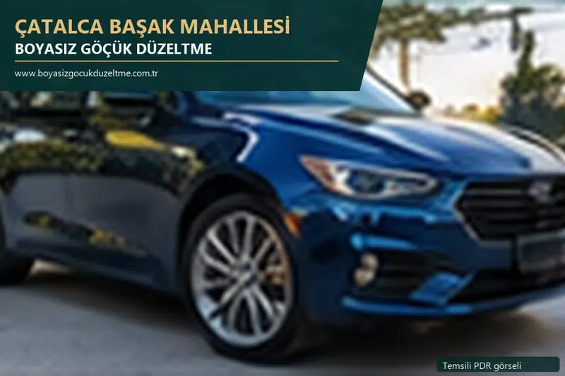 Çatalca Başak Mahallesi hizmet rehberi için modern otomobil ve boyasız göçük incelemesini anlatan temsili görsel