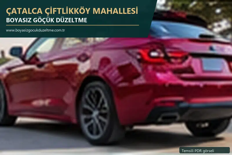 Çatalca Çiftlikköy Mahallesi sabit nokta ve mobil PDR randevusunu anlatan temsili otomobil hizmeti görseli