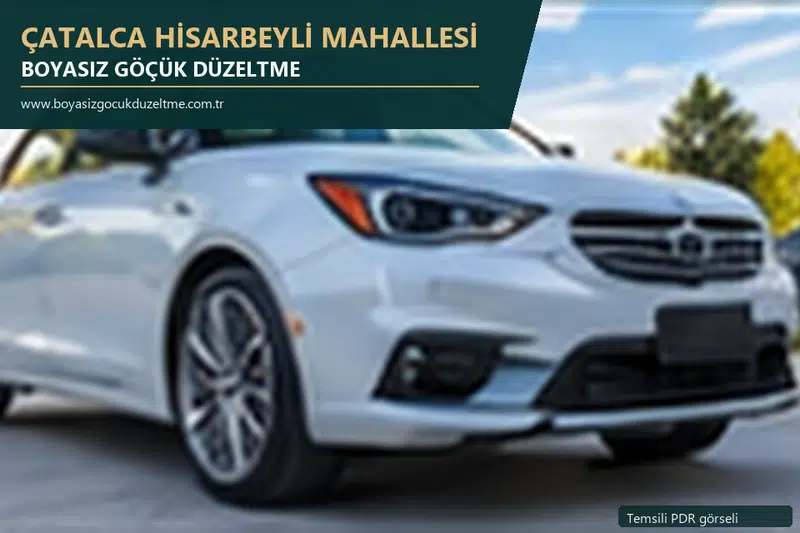 Çatalca Hisarbeyli Mahallesi sabit nokta ve mobil PDR randevusunu anlatan temsili otomobil hizmeti görseli