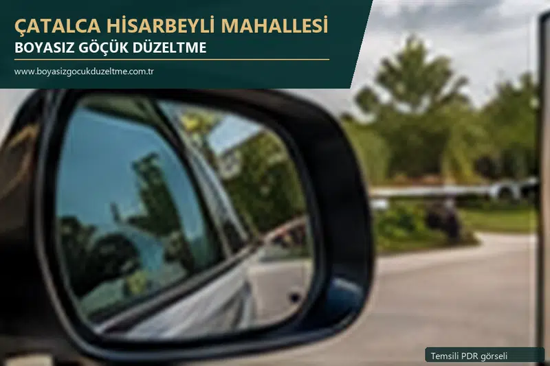 Çatalca Hisarbeyli Mahallesi hizmet rehberi için modern otomobil ve boyasız göçük incelemesini anlatan temsili görsel