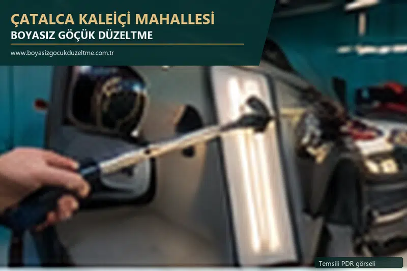 Çatalca Kaleiçi Mahallesi hizmet rehberi için modern otomobil ve boyasız göçük incelemesini anlatan temsili görsel