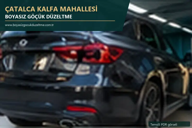 Çatalca Kalfa Mahallesi hizmet rehberi için modern otomobil ve boyasız göçük incelemesini anlatan temsili görsel
