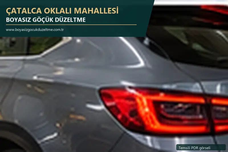 Çatalca Oklalı Mahallesi hizmet rehberi için modern otomobil ve boyasız göçük incelemesini anlatan temsili görsel