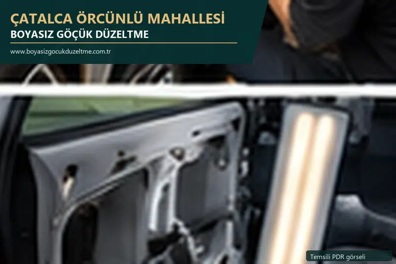 Çatalca Örcünlü Mahallesi hizmet rehberi için modern otomobil ve boyasız göçük incelemesini anlatan temsili görsel