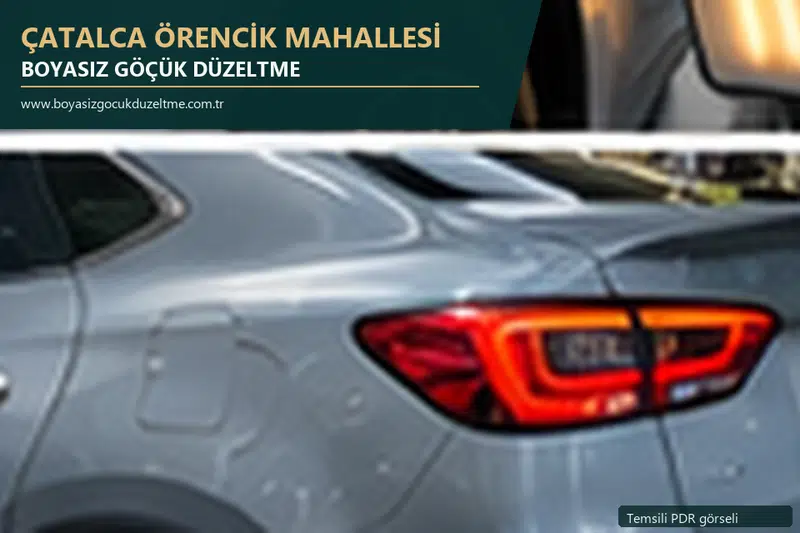 Çatalca Örencik Mahallesi hizmet rehberi için modern otomobil ve boyasız göçük incelemesini anlatan temsili görsel