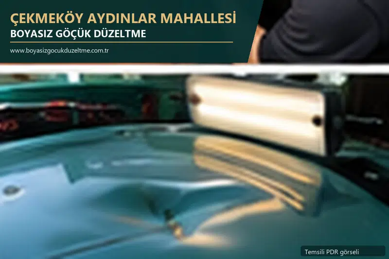 Çekmeköy Aydınlar Mahallesi hizmet rehberi için modern otomobil ve boyasız göçük incelemesini anlatan temsili görsel