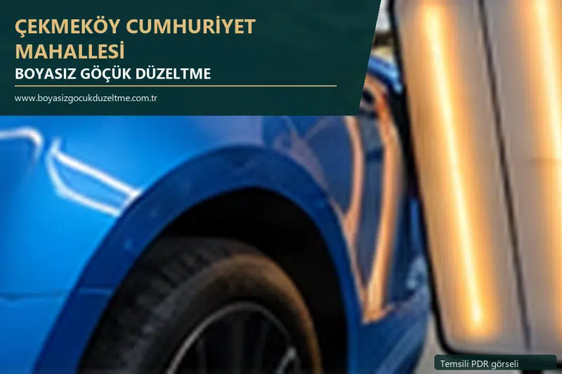 Çekmeköy Cumhuriyet Mahallesi sabit nokta ve mobil PDR randevusunu anlatan temsili otomobil hizmeti görseli