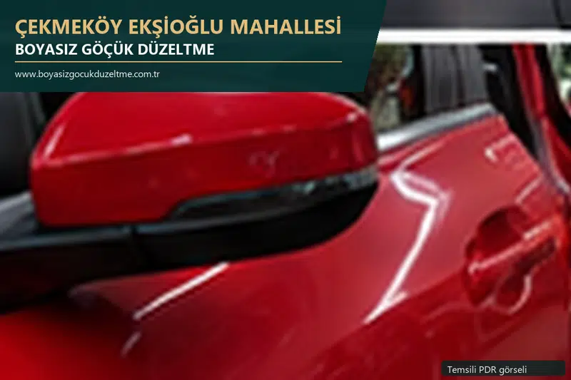 Çekmeköy Ekşioğlu Mahallesi hizmet rehberi için modern otomobil ve boyasız göçük incelemesini anlatan temsili görsel