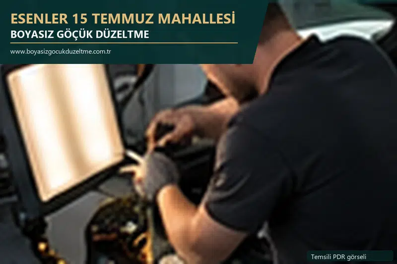 Esenler 15 Temmuz Mahallesi sabit nokta ve mobil PDR randevusunu anlatan temsili otomobil hizmeti görseli