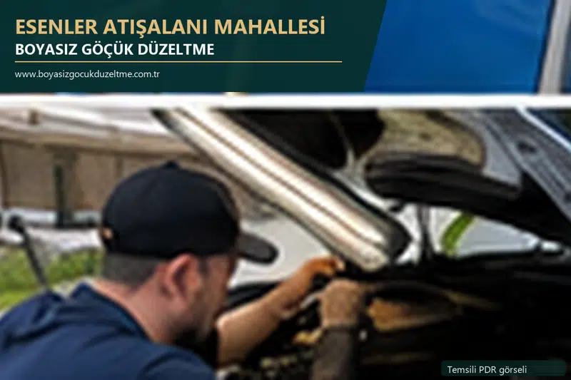 Esenler Atışalanı Mahallesi sabit nokta ve mobil PDR randevusunu anlatan temsili otomobil hizmeti görseli