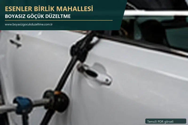 Esenler Birlik Mahallesi sabit nokta ve mobil PDR randevusunu anlatan temsili otomobil hizmeti görseli