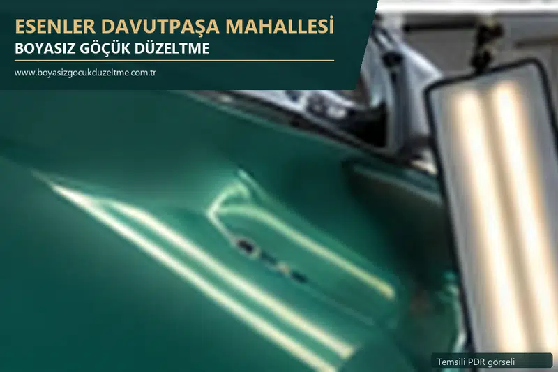 Esenler Davutpaşa Mahallesi sabit nokta ve mobil PDR randevusunu anlatan temsili otomobil hizmeti görseli
