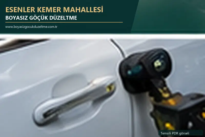 Esenler Kemer Mahallesi sabit nokta ve mobil PDR randevusunu anlatan temsili otomobil hizmeti görseli