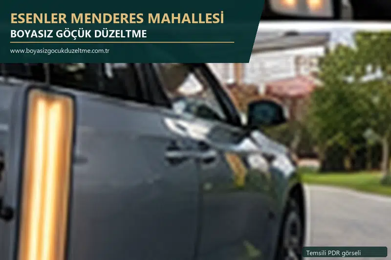 Esenler Menderes Mahallesi sabit nokta ve mobil PDR randevusunu anlatan temsili otomobil hizmeti görseli