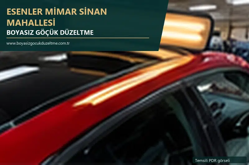 Esenler Mimar Sinan Mahallesi sabit nokta ve mobil PDR randevusunu anlatan temsili otomobil hizmeti görseli