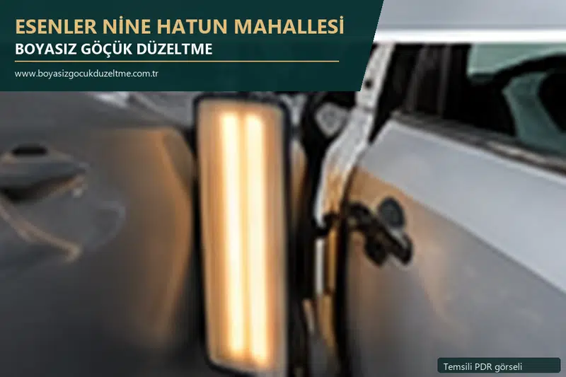 Esenler Nine Hatun Mahallesi sabit nokta ve mobil PDR randevusunu anlatan temsili otomobil hizmeti görseli