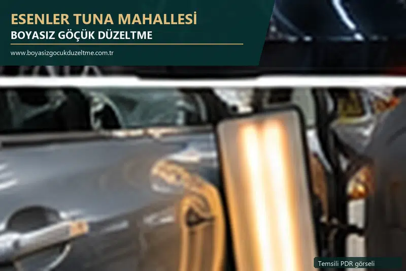 Esenler Tuna Mahallesi sabit nokta ve mobil PDR randevusunu anlatan temsili otomobil hizmeti görseli