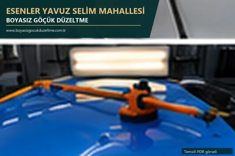Esenler Yavuz Selim Mahallesi hizmet rehberi için modern otomobil ve boyasız göçük incelemesini anlatan temsili görsel
