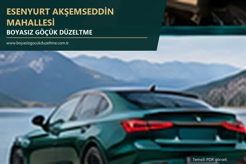 Esenyurt Akşemseddin Mahallesi sabit nokta ve mobil PDR randevusunu anlatan temsili otomobil hizmeti görseli