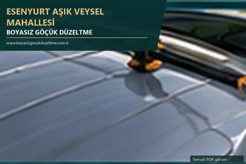 Esenyurt Aşık Veysel Mahallesi sabit nokta ve mobil PDR randevusunu anlatan temsili otomobil hizmeti görseli