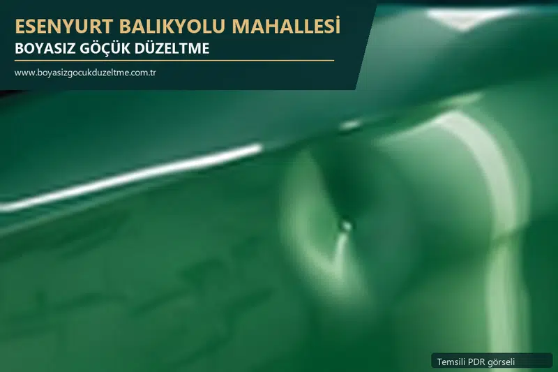 Esenyurt Balıkyolu Mahallesi hizmet rehberi için modern otomobil ve boyasız göçük incelemesini anlatan temsili görsel