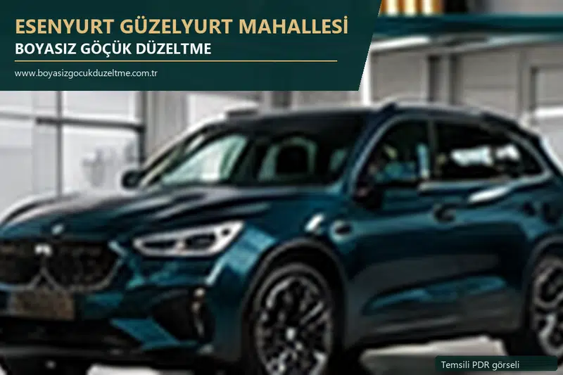 Esenyurt Güzelyurt Mahallesi sabit nokta ve mobil PDR randevusunu anlatan temsili otomobil hizmeti görseli