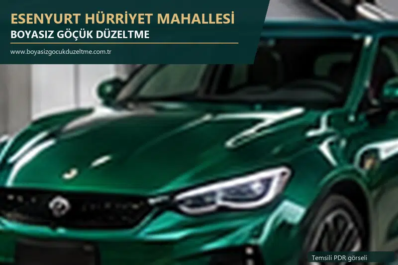 Esenyurt Hürriyet Mahallesi sabit nokta ve mobil PDR randevusunu anlatan temsili otomobil hizmeti görseli