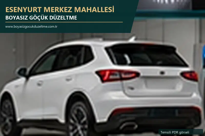 Esenyurt Merkez Mahallesi sabit nokta ve mobil PDR randevusunu anlatan temsili otomobil hizmeti görseli
