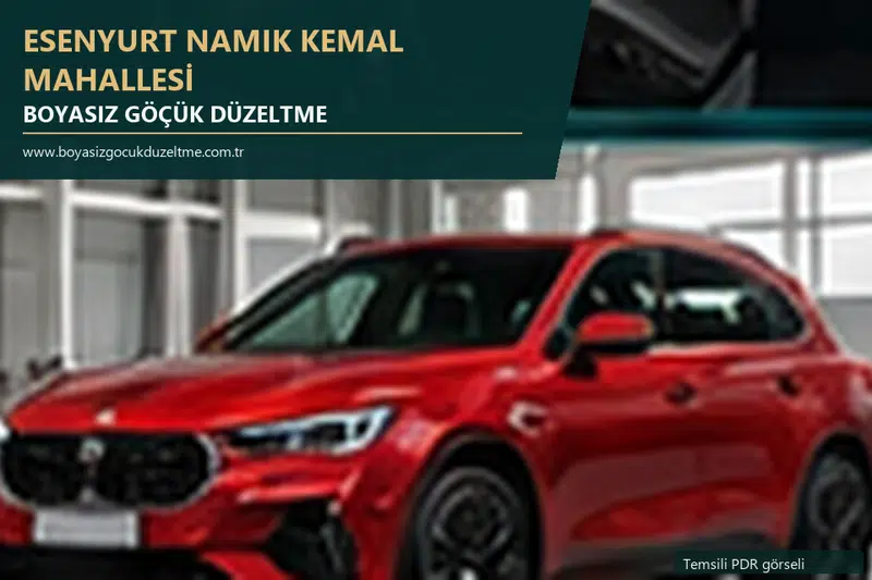 Esenyurt Namık Kemal Mahallesi sabit nokta ve mobil PDR randevusunu anlatan temsili otomobil hizmeti görseli