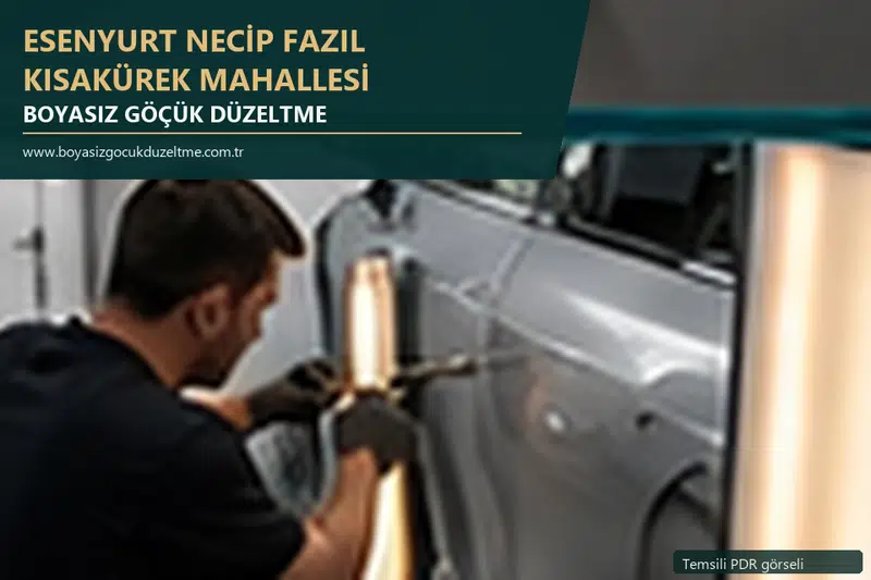 Esenyurt Necip Fazıl Kısakürek Mahallesi sabit nokta ve mobil PDR randevusunu anlatan temsili otomobil hizmeti görseli