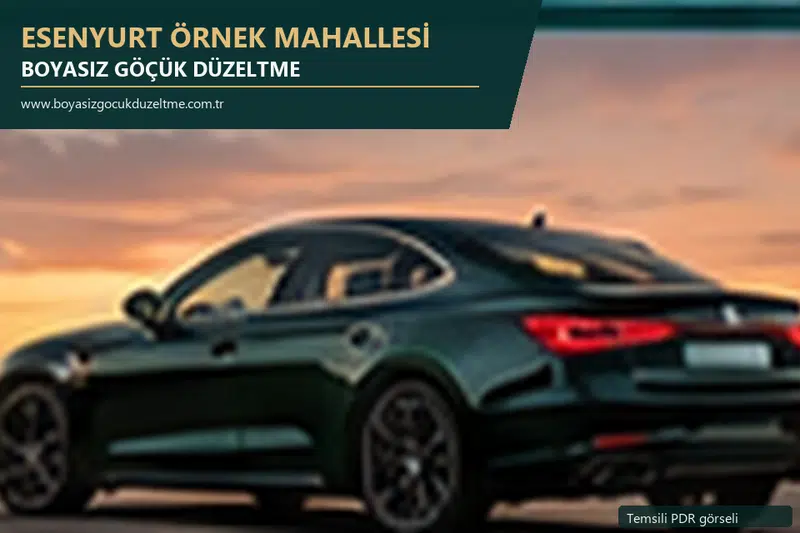Esenyurt Örnek Mahallesi sabit nokta ve mobil PDR randevusunu anlatan temsili otomobil hizmeti görseli