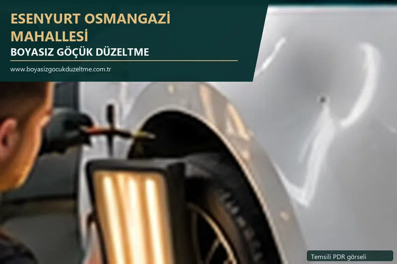 Esenyurt Osmangazi Mahallesi sabit nokta ve mobil PDR randevusunu anlatan temsili otomobil hizmeti görseli