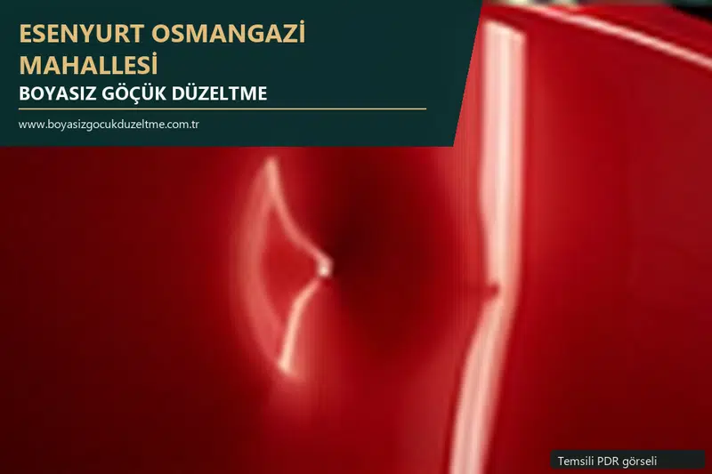 Esenyurt Osmangazi Mahallesi hizmet rehberi için modern otomobil ve boyasız göçük incelemesini anlatan temsili görsel