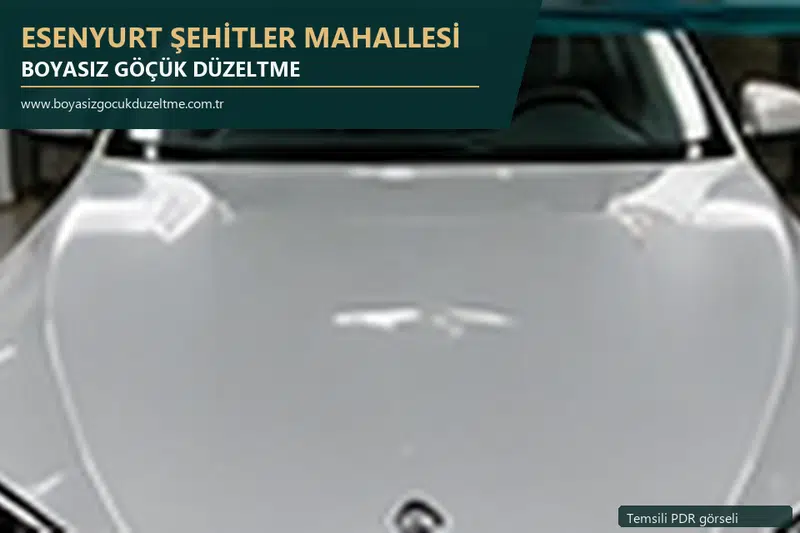 Esenyurt Şehitler Mahallesi sabit nokta ve mobil PDR randevusunu anlatan temsili otomobil hizmeti görseli