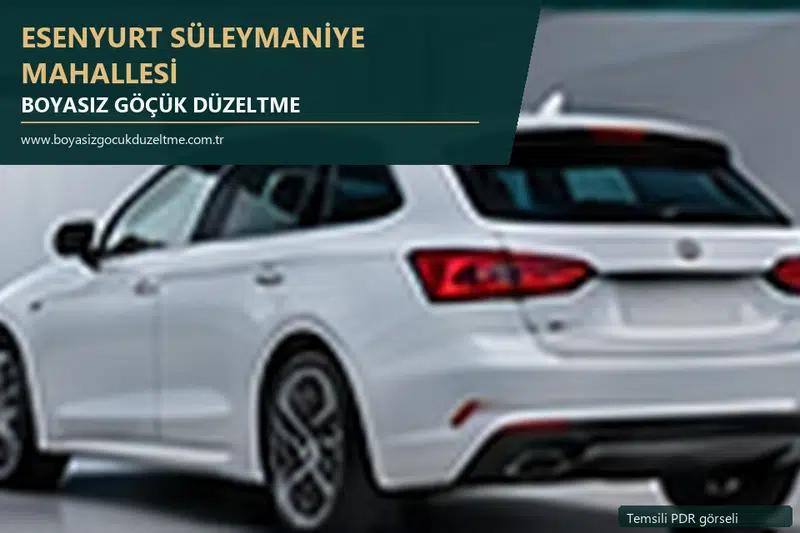 Esenyurt Süleymaniye Mahallesi sabit nokta ve mobil PDR randevusunu anlatan temsili otomobil hizmeti görseli