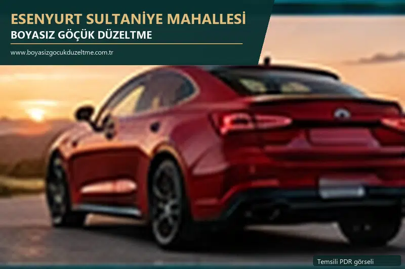 Esenyurt Sultaniye Mahallesi sabit nokta ve mobil PDR randevusunu anlatan temsili otomobil hizmeti görseli
