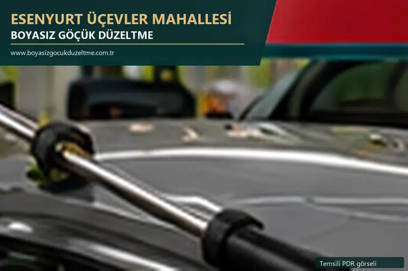Esenyurt Üçevler Mahallesi sabit nokta ve mobil PDR randevusunu anlatan temsili otomobil hizmeti görseli
