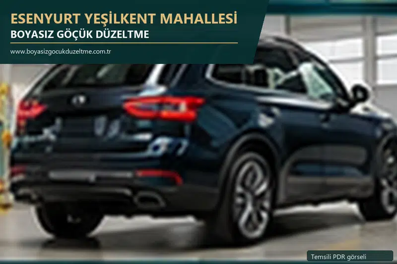 Esenyurt Yeşilkent Mahallesi sabit nokta ve mobil PDR randevusunu anlatan temsili otomobil hizmeti görseli