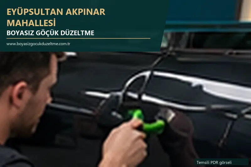 Eyüpsultan Akpınar Mahallesi hizmet rehberi için modern otomobil ve boyasız göçük incelemesini anlatan temsili görsel