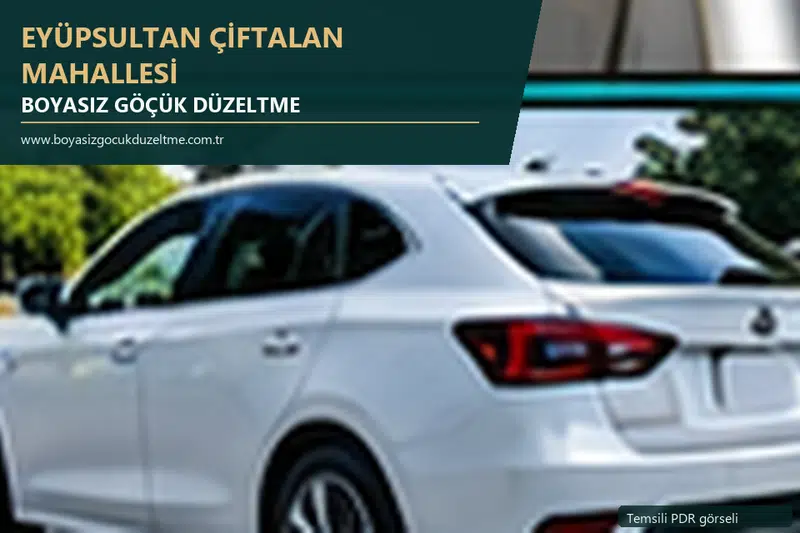 Eyüpsultan Çiftalan Mahallesi sabit nokta ve mobil PDR randevusunu anlatan temsili otomobil hizmeti görseli