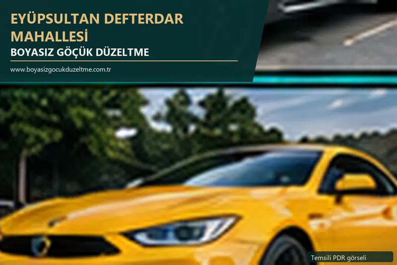 Eyüpsultan Defterdar Mahallesi sabit nokta ve mobil PDR randevusunu anlatan temsili otomobil hizmeti görseli