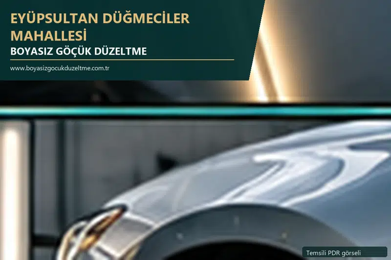 Eyüpsultan Düğmeciler Mahallesi sabit nokta ve mobil PDR randevusunu anlatan temsili otomobil hizmeti görseli