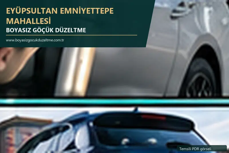 Eyüpsultan Emniyettepe Mahallesi sabit nokta ve mobil PDR randevusunu anlatan temsili otomobil hizmeti görseli